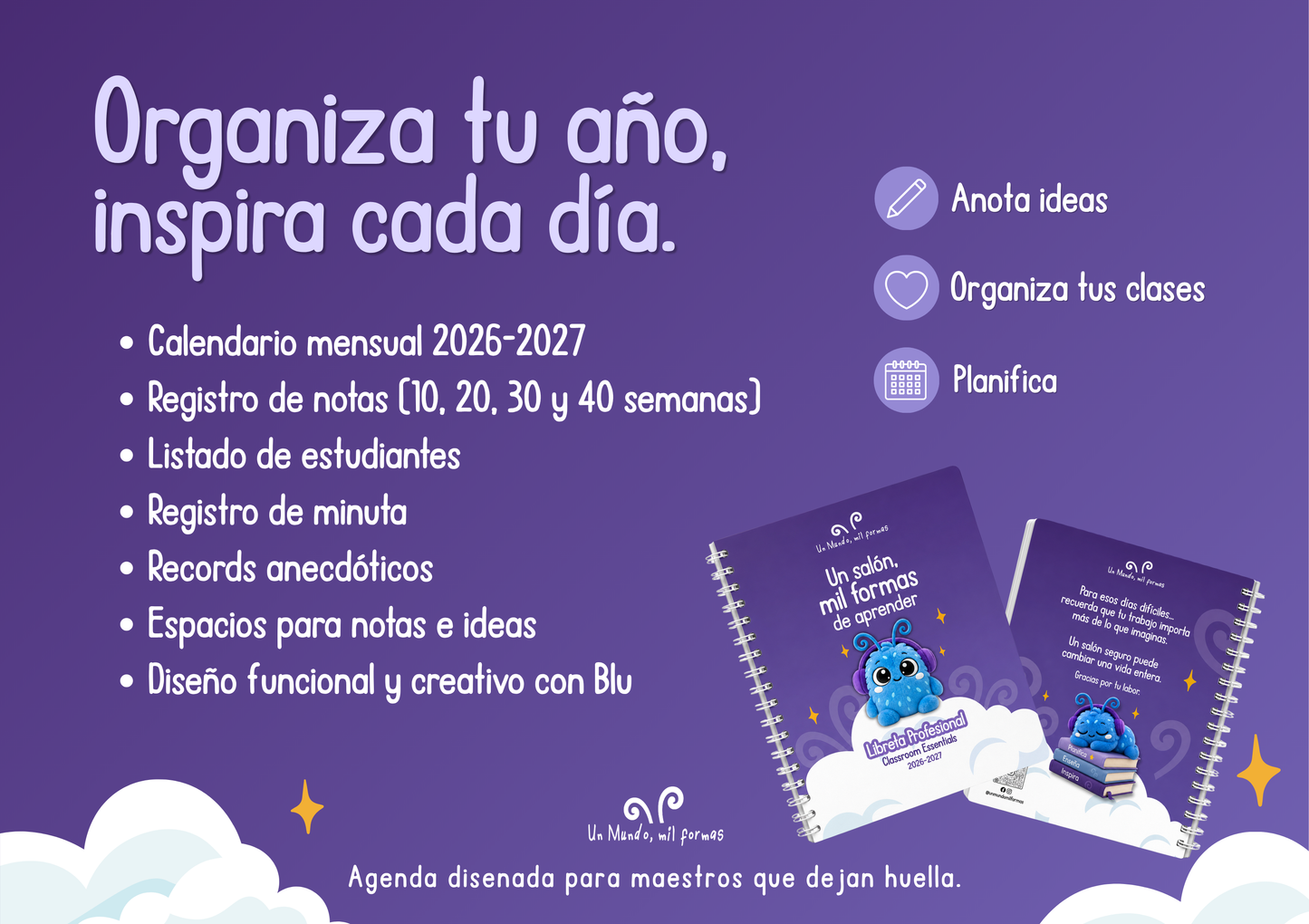 ¡PRE-VENTA Separa con $10! Libreta Profesional   26-27- Un Mundo, mil formas (Precio total: $25.99)