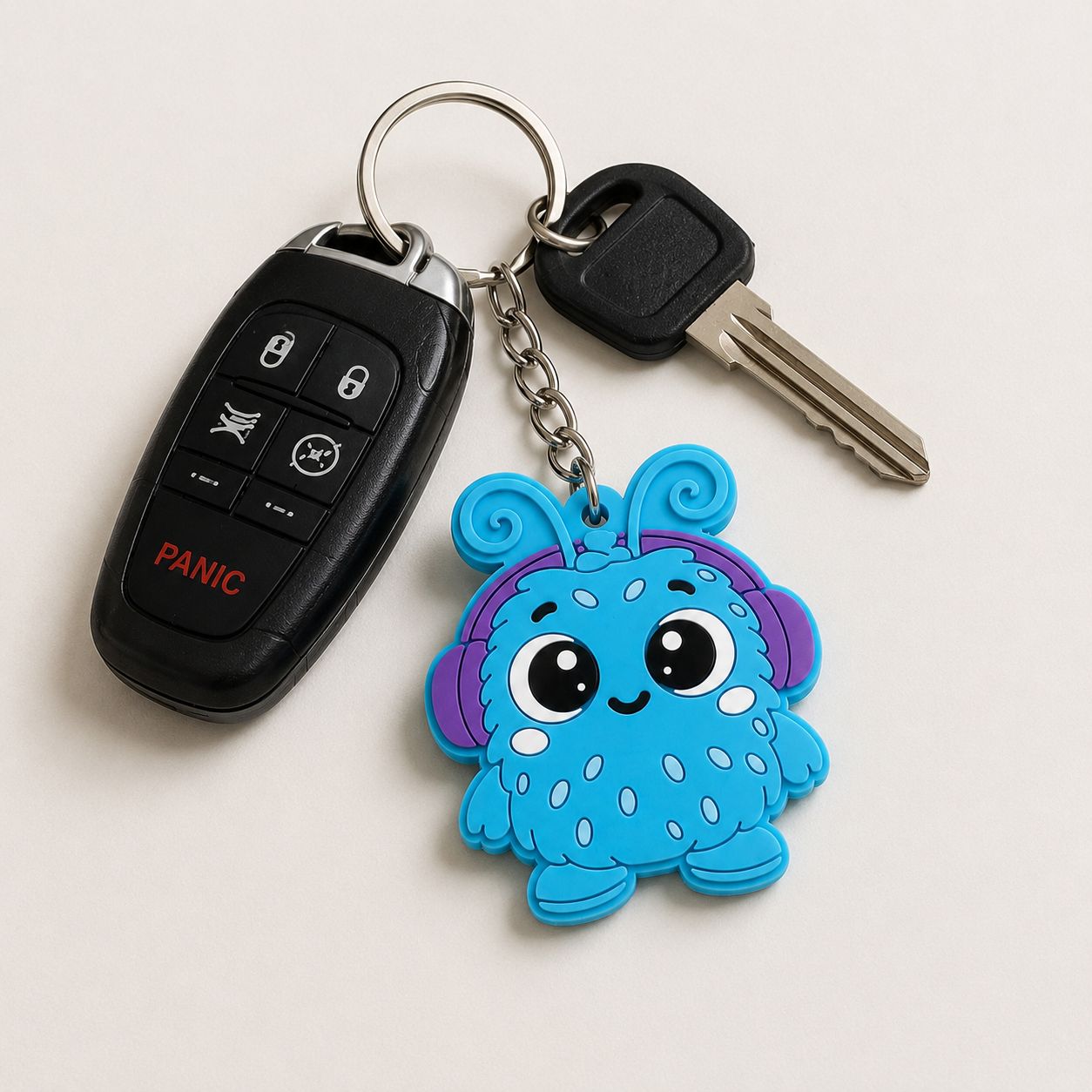 Blu PVC Keychain