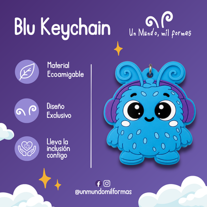 Blu PVC Keychain